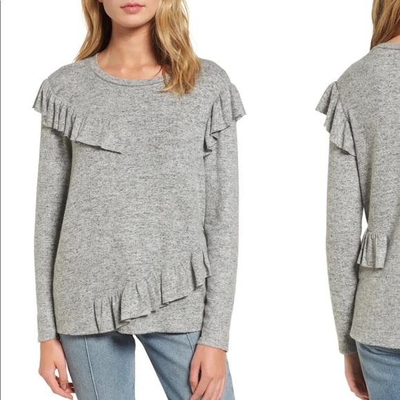 Bp cozy soft fabric ruffle long sleeve top - Picture 5 of 5